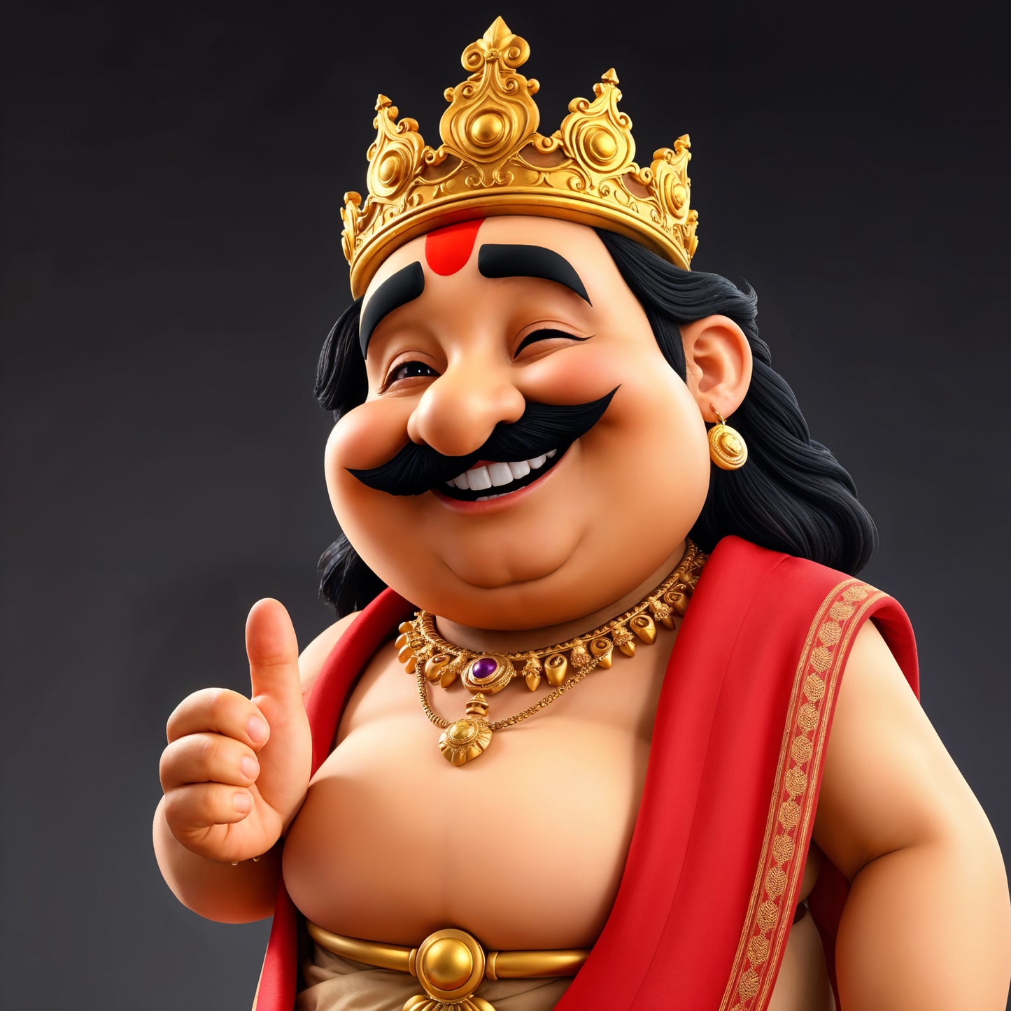 Maveli Happy Thumbs Up Digital Illustration