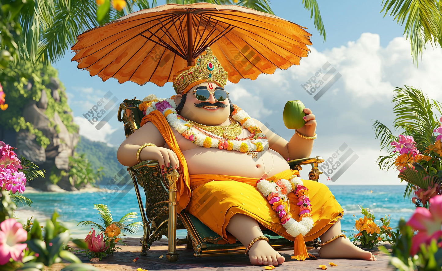 Maveli Relaxing Beach Vacation Digital Illustration