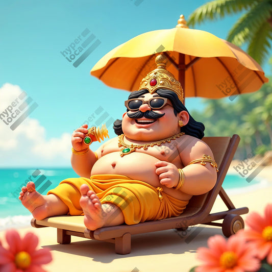 Maveli Relaxing Beach Vacation Digital Illustration