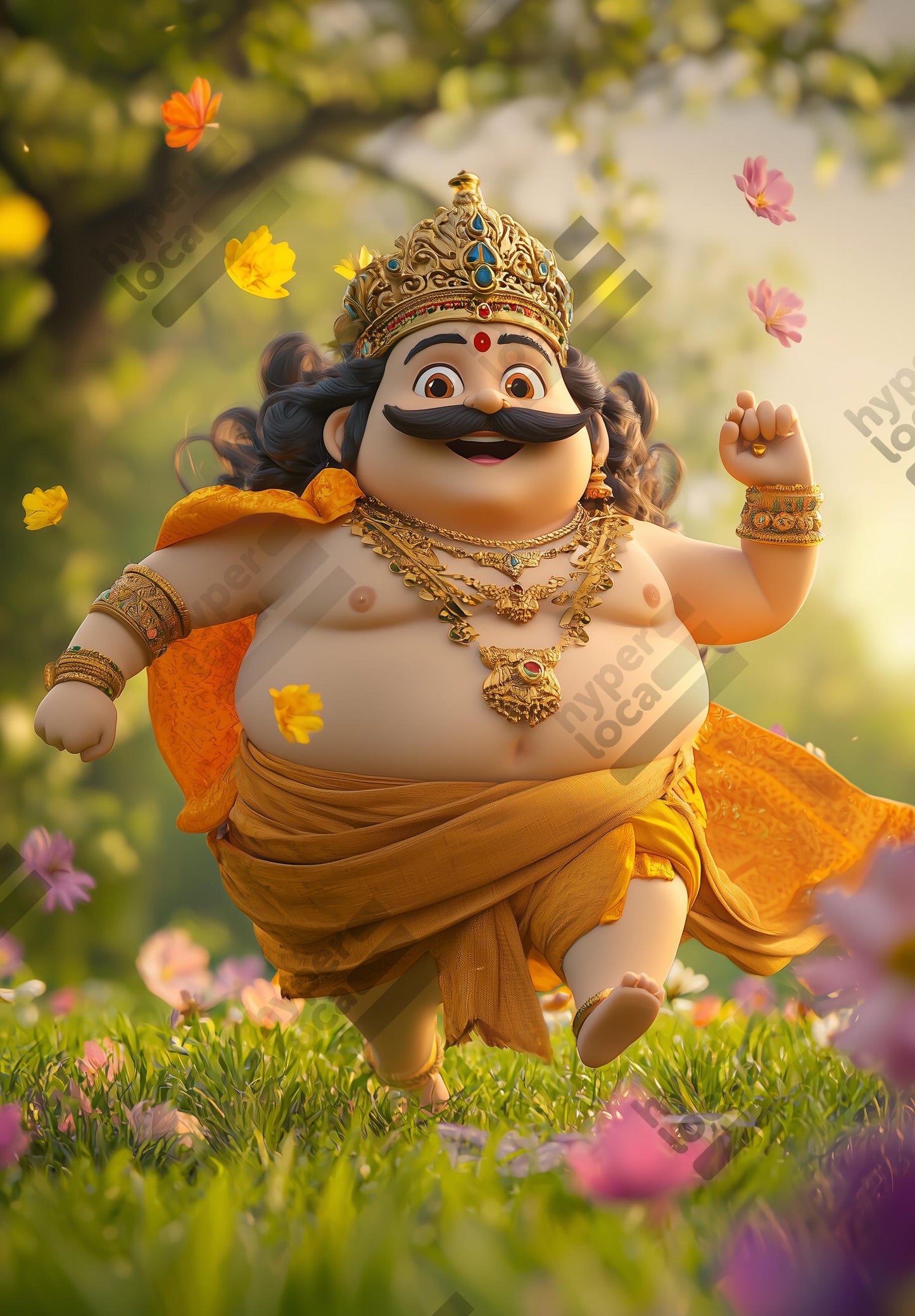 Maveli Running Garden Digital Illustration