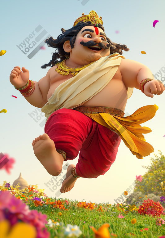 Maveli Running Jumping Garden Digital Illustration