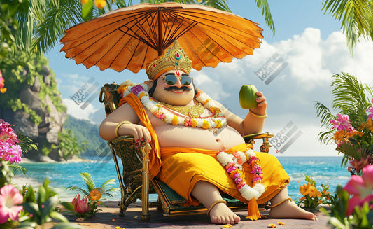 Maveli Relaxing Beach Vacation Digital Illustration