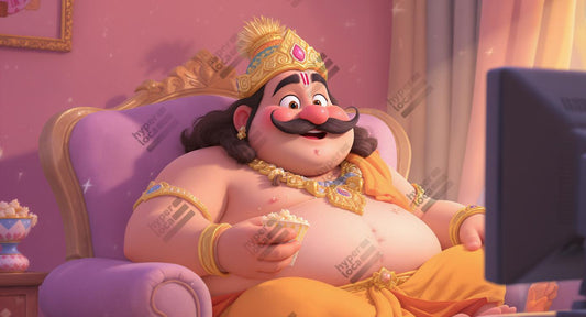 Maveli Home Excited Watching TV Digital Illustration