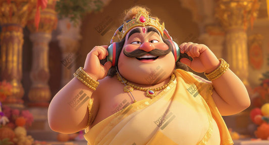 Maveli Enjoying Music Headphone Digital Illustration