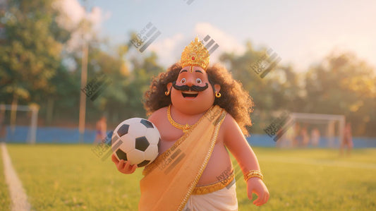 Excited Maveli Football Ground Sports Digital Illustration