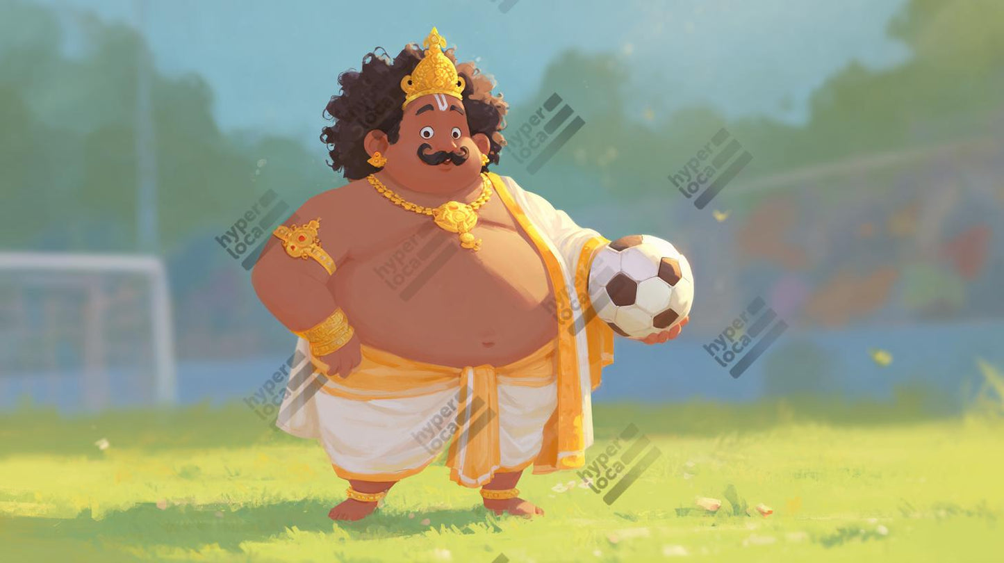 : 2D Maveli Football Ground Sports Digital Illustration