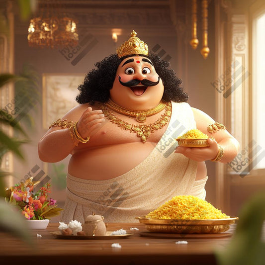 Maveli King Having Sweets Digital Illustration