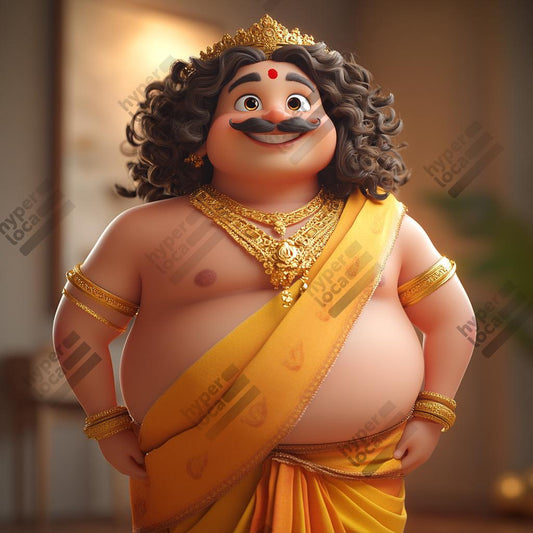Maveli King Posing Happily Digital Illustration