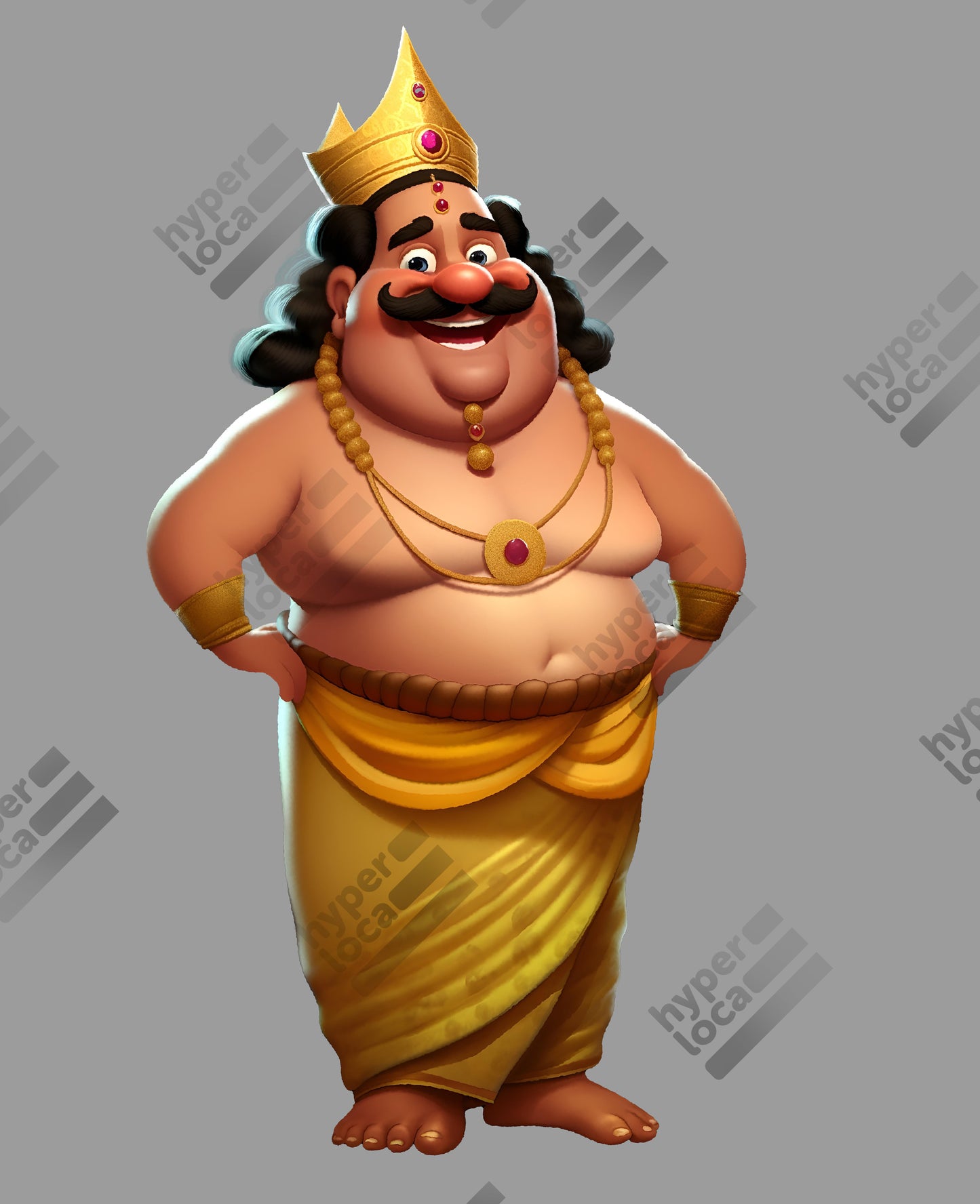 Cartoon Cute Maveli Standing Happy Full Body
