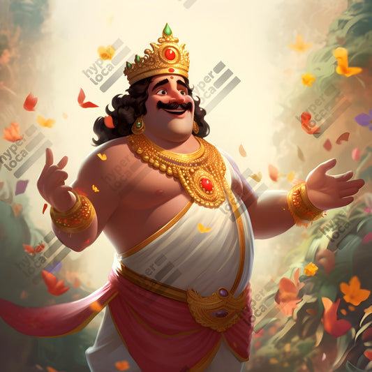Maveli Standing Happy Flower Garden Illustration
