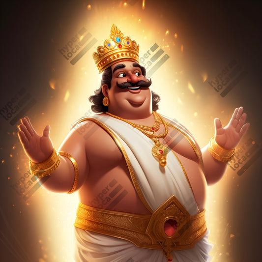 Maveli King Happy Surprised Standing Illustration